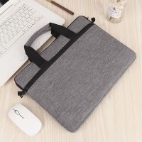13.3英寸 轻薄简约黑色 加绒 无肩带 笔记本电脑包手提大容量单肩包简约1345.6寸适用联想苹果华为戴尔