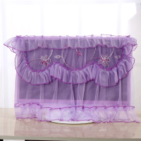 彩蝶飞舞紫色(17-22寸) 显示器罩 电脑防尘罩台式套装蕾丝桌布一体机盖布田园可爱装饰显示器防尘罩