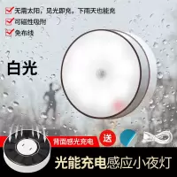 太阳能小夜灯[感应款白光] 一个装 太阳能人体感应小夜灯智能感应楼梯卧室起夜USB无线充电小夜灯