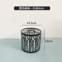 黑色 加小号小花 铁艺灯罩外壳圆筒创意台灯吊顶灯壁灯过道简约镂空DIY灯具配件