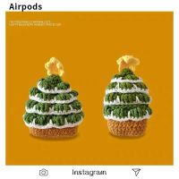 圣诞小星星树 苹果Airpods1/2代 圣诞树毛线苹果Airpods1/2/3Proi11/i12无线蓝牙耳机盒保护壳