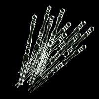 透明 2000支/箱25包80支特惠装 一次性水果叉KTV家用加厚水果签两齿竹节叉透明水果蛋糕叉子