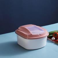 粉色10斤-送米杯 家用塑料装米防虫米桶粗粮储米箱防潮收纳箱存放大米面粉翻盖米缸