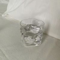 扭扭杯1个 日韩简约创意扭扭杯方形玻璃水杯子扭曲威士忌杯复古小众咖啡杯