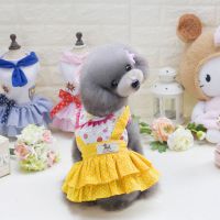 21娃娃棉裙CK370GG-黄色 S码(背长20厘米:适合2-3斤) 宠物狗狗衣服猫咪连衣裙秋季薄款泰迪比熊公主裙子田园