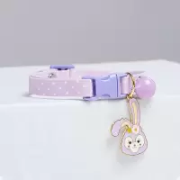 紫波点小兔子 XS4斤以内 猫项圈铃铛可爱波点宠物猫咪小型犬小狗小猫饰品可调节狗项链脖圈