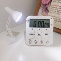 计时器款 以上一款[送电池+史努比贴纸] 韩国ins简约学生书桌白色闹钟床头智能时间多功能电子闹钟钟表