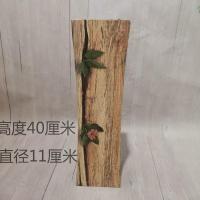 红花裂纹40CM精品木质 藤编铁艺简约仿陶瓷花瓶客厅干花插花落地大树脂北欧装饰花器摆件