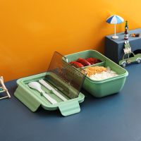 (经典)两格1.1升(抹茶绿)(赠餐 特百惠商场同款密封饭盒上班族打饭三格分隔餐盒微波炉加热韩式高