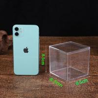 8.5*8.5*8.5cm 1个 正方形塑料透明水晶鱼缸微型家用斗鱼盒小型迷你鱼苗缸带可打孔