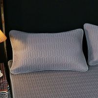 乳胶冰丝枕套-银灰 一只 48cmX74cm [夏季冰丝枕套枕芯套乳胶枕席片藤感夏天凉席单人凉爽枕头套一对