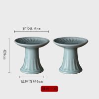 小号莲瓣烛台一对 中式陶瓷烛台蜡烛拜神家用烛台酥油灯座一对佛堂供佛烛台摆件佛灯