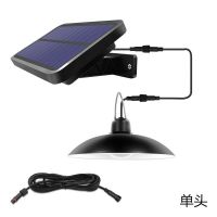 正白光 单头太阳能吊灯配3米线 双头太阳能灯分体吊灯家用户外庭院防水照明路灯室内复古led灯泡