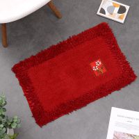 方形地毯-红色 40*60cm 地毯卧室居家布艺耐脏脚垫吸水防滑地垫毛绒垫家用客厅厨房吸水垫