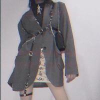 腿链 多用腰链背带链 暗黑嘻哈潮范腰带朋克皮制爱心腰链腿环链条皮带