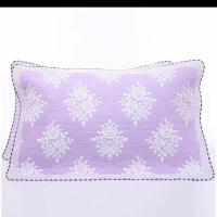 紫欧花 一对装 枕巾一对装 三层纱布枕巾加大成人多层纱布枕头盖巾吸汗不掉毛