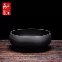 [6寸茶洗]紫砂黑色 日式 禅意水盂小号笔洗黑色烟.茶盂 废水废茶水缸茶具洗茶缸茶洗