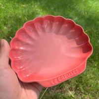 贝壳盘粉色 法国Le Creuset酷彩 贝壳盘子陶瓷碟子 宠物狗食盆陶瓷碗狗狗猫咪