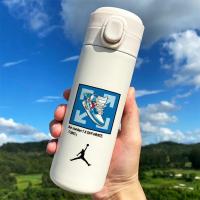 BW140潮牌 弹跳杯300ml 潮牌乔丹保温杯便携小水杯子不锈钢男女款学生个性情侣ins风创