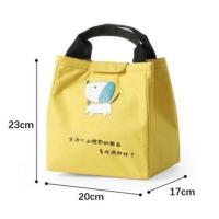 黄色小狗 便当包大号手提包保温卡通防水上班族小学生饭盒袋包带饭午餐袋子