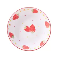 草莓7英寸盘4个装 盘子家用陶瓷碗碟套装炒菜盘子组合创意碟子圆盘果盘饭盘餐具碗具