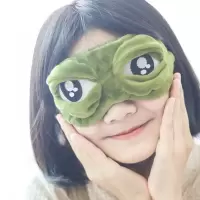 眼罩(不含冰袋) 创意悲伤青蛙眼罩睡眠遮光透气女可爱韩国个性卡通遮光眼罩男冰袋