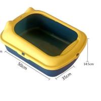 [经济款]非抽屉式大号 三色可选 收藏送猫砂铲 全半封闭猫砂盆抽屉式超大号折叠猫厕所防外溅大号隔臭猫屎盆猫盆