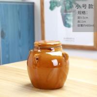 400毫升 土陶油罐盐罐油坛子陶瓷罐带盖子猪油罐厨房储物罐调味调料罐家用