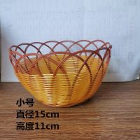 小号15*11cm 创意塑料装菜篮子塑料小吃篮爆米花盘子花边水果盆点心馒头包子篮