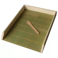 一个装 竹木 长30 宽20 高4cm 竹子木质水饺托盘冰箱冷冻保鲜收纳盒盖帘馄饨盒长方形饺子帘家用