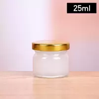 (10只)玻璃金盖25ml 即食燕窝分装玻璃瓶果酱空瓶无铅耐高温可蒸煮家用带盖便携密封罐