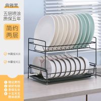 2层 绿盘常规款/防锈_ 挂杯款+刀架+筷子盒 多层落地沥水碗架厨房置物架台面碗碟收纳神器橱柜放碗盘餐具用品