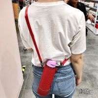 经典红750ml 特百惠750ml保温杯杯套乐活乐动吸管斜跨长背带塑料杯隔热保护套
