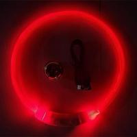 红色(硬管光纤) S-35CM(长了可剪) 宠物用品LED发光项圈狗USB充电脖圈夜光狗圈泰迪猫咪圈狗项圈铃铛