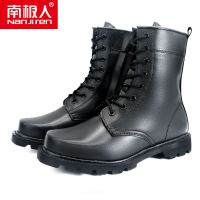 南极人-春秋黑色单款 35 南极人户外登山鞋男保暖雪地靴高帮棉鞋防水皮靴子羊毛棉靴马丁靴