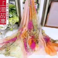 渐欲迷人 杭州丝绸桑蚕丝丝巾女春秋时尚大牌妈妈围巾披肩夏季长款真丝纱巾