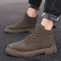 深咖特价 (收藏店铺优先发货) 41 春季马丁靴男韩版潮流高帮马丁鞋英伦风男士短靴户外学生短筒男靴