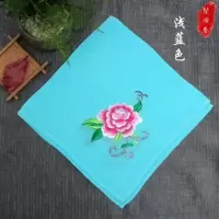 浅蓝色 真丝手绢古风戏曲花旦刺绣京豫剧越剧小手绢小旦小姐丫鬟手帕纱巾