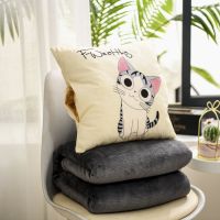 萌萌猫(暖手抱枕+毛毯) 一个暖手抱枕(不含毛毯) 抱枕被两用法兰绒毯子暖手腰靠背靠垫被子午睡小枕头空调毯三合一