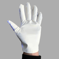 均码 PU五指手套 10双装 防静电PU手套无硫涂层五四指涂掌条纹手套米黄无尘电子工业生产用