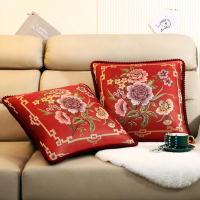牡丹花[酒红] 48x48(单独套) 厂家直销欧式沙发抱枕靠垫套客厅靠枕床头腰靠抱枕