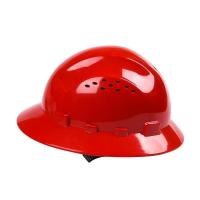 大檐帽(红色) 宽边大沿安全帽工地施工防雨防晒大檐安全帽防砸劳保防护用品头盔