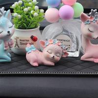 粉色小鹿+双面胶 汽车摆件创意可爱女神车内装饰用品车载高档香薰香水一路平安鹿