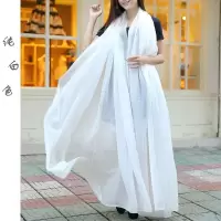 白色 175*70 超大白色丝巾女秋冬长款雪纺百搭保暖围巾沙滩纱巾薄款夏防晒披肩