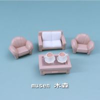 沙发茶几6件套 仿真微缩迷你沙发咖啡模型男女孩儿童过家家玩具ob11手办静态摆件