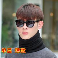 长款 [单层薄款]--黑色 围脖女韩版学生秋冬季百塔套头护脖套男户外骑行保暖帽子面罩围巾