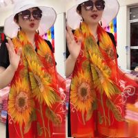 1# 丝巾纱巾优柔纱2021长款春夏女超大防晒沙滩巾空调围巾披肩两用