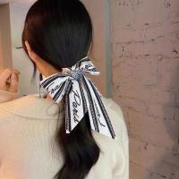 黑知更鸟_ 韩国发带女头绳绑头发丝巾外出气质扎头发蝴蝶结发绳丝带长款飘带