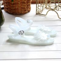 白色 36 夏季中老年塑料凉鞋女老太太鞋熟胶奶奶鞋平底防滑软底老人妈妈