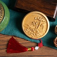 绿檀 荷塘月色 复古镜子手持镜子小随身携带喜镜子宿舍用学生高颜值圆镜生日礼物